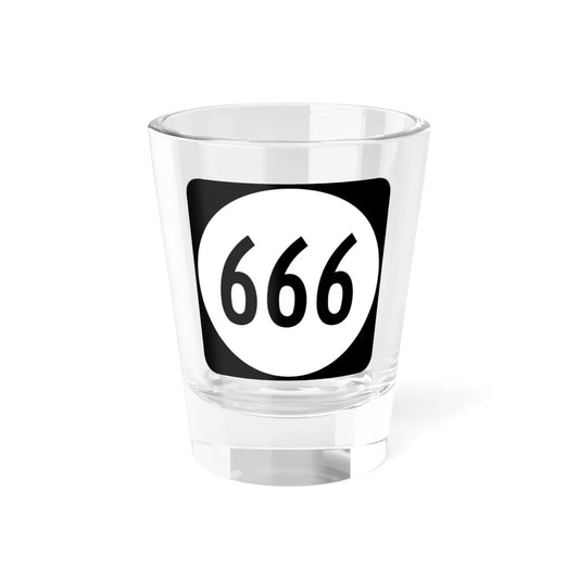 Circle sign 666 Virginia (Virginia) (Road Sign) Shot Glass 1.5oz 1.5oz - Go Mug Yourself