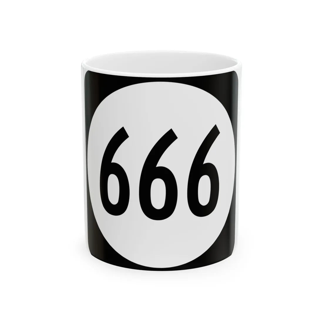 Circle sign 666 Virginia (Virginia) (Road Sign) White Coffee Mug 11oz - Go Mug Yourself