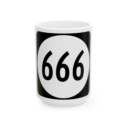 Circle sign 666 Virginia (Virginia) (Road Sign) White Coffee Mug 15oz - Go Mug Yourself