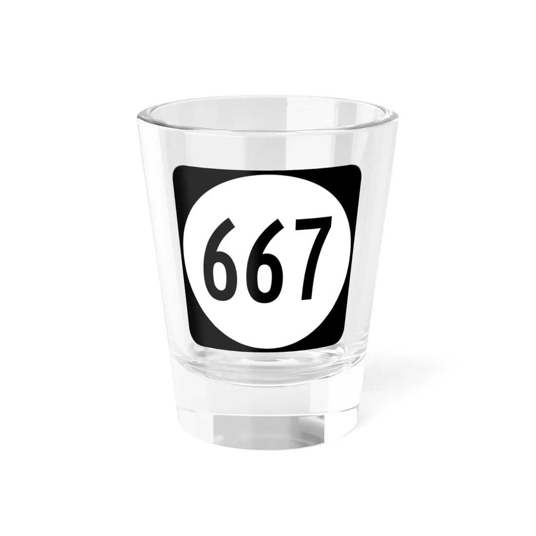 Circle sign 667 Virginia (Virginia) (Road Sign) Shot Glass 1.5oz 1.5oz - Go Mug Yourself