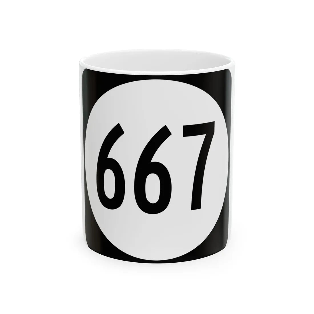 Circle sign 667 Virginia (Virginia) (Road Sign) White Coffee Mug 11oz - Go Mug Yourself