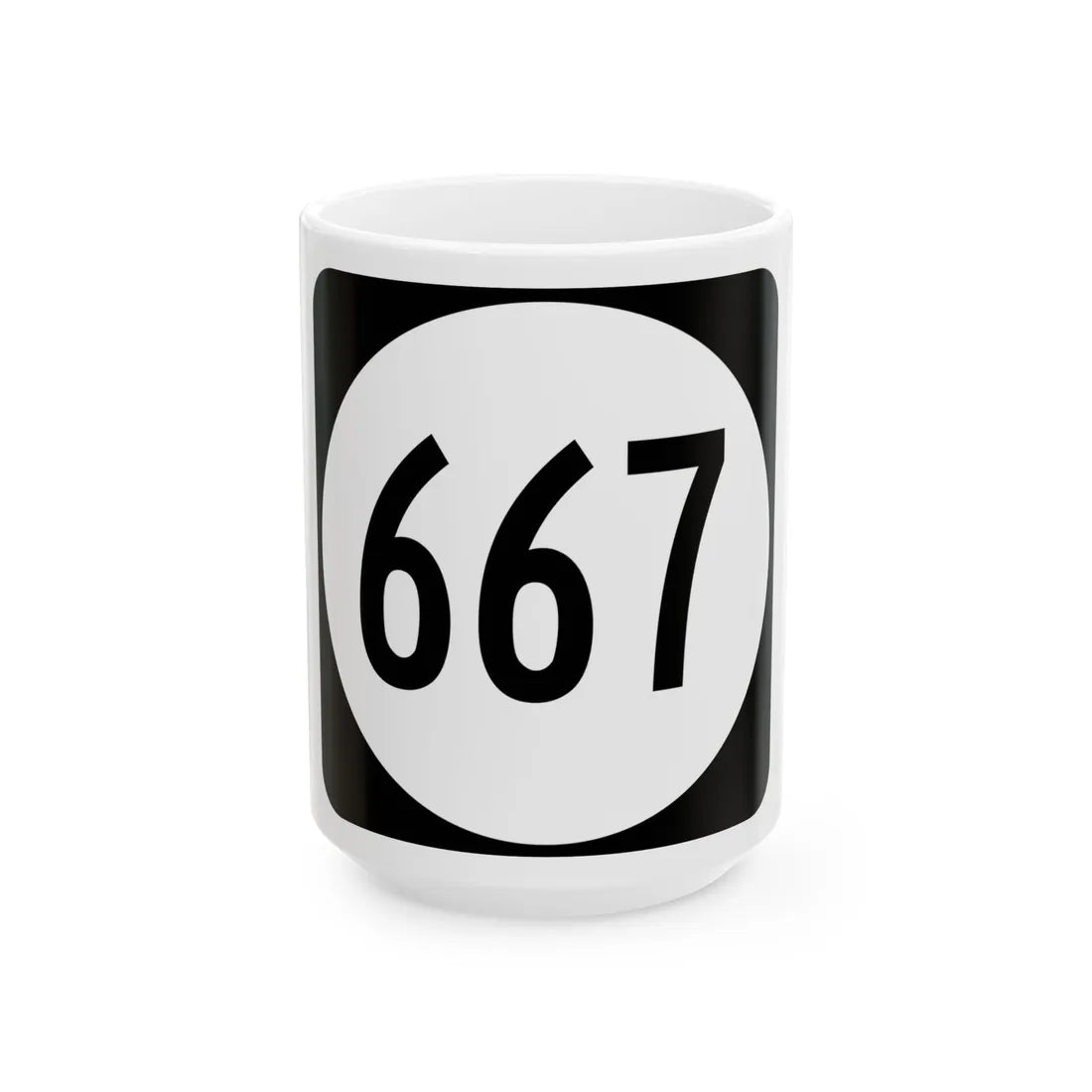 Circle sign 667 Virginia (Virginia) (Road Sign) White Coffee Mug 15oz - Go Mug Yourself
