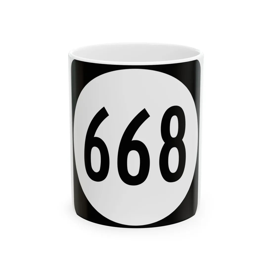 Circle sign 668 Virginia (Virginia) (Road Sign) White Coffee Mug 11oz - Go Mug Yourself