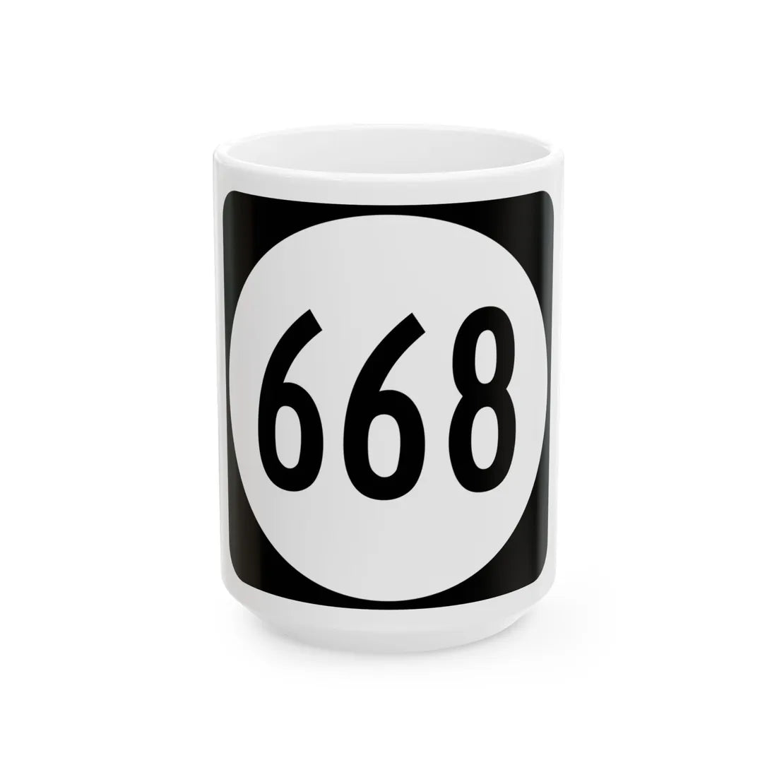 Circle sign 668 Virginia (Virginia) (Road Sign) White Coffee Mug 15oz - Go Mug Yourself