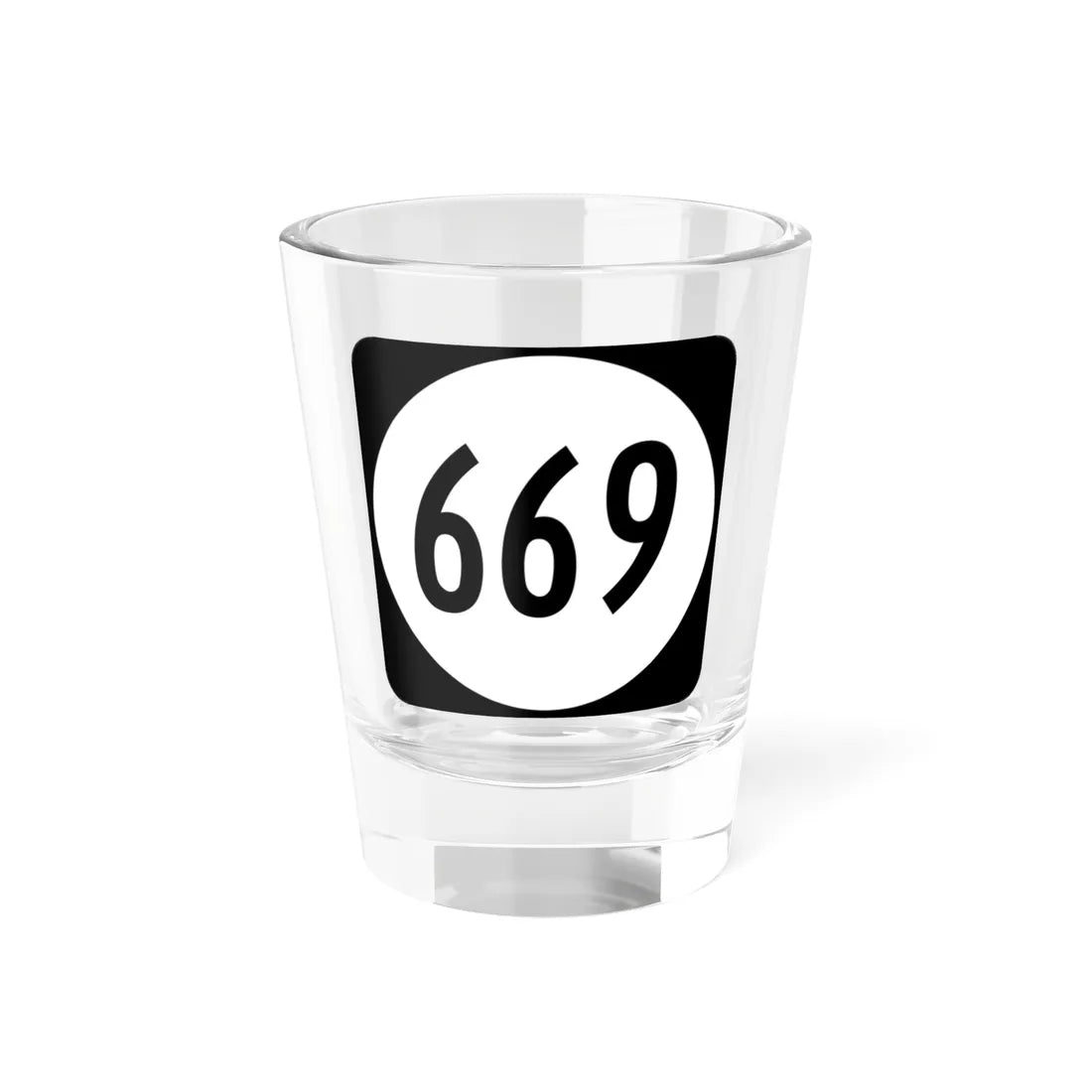 Circle sign 669 Virginia (Virginia) (Road Sign) Shot Glass 1.5oz 1.5oz - Go Mug Yourself