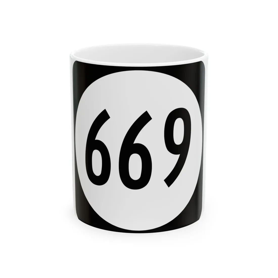 Circle sign 669 Virginia (Virginia) (Road Sign) White Coffee Mug 11oz - Go Mug Yourself