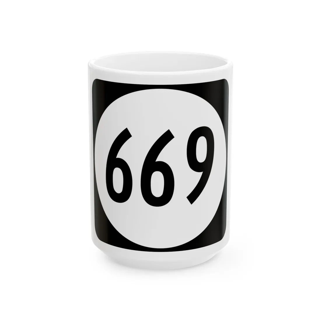 Circle sign 669 Virginia (Virginia) (Road Sign) White Coffee Mug 15oz - Go Mug Yourself