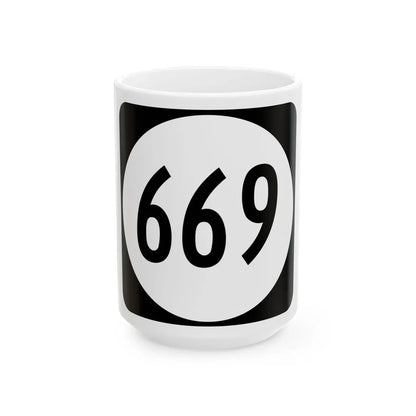 Circle sign 669 Virginia (Virginia) (Road Sign) White Coffee Mug 15oz - Go Mug Yourself