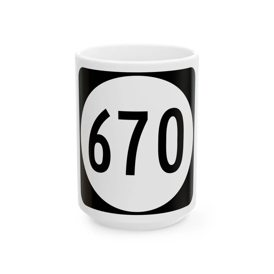 Circle sign 670 Virginia (Virginia) (Road Sign) White Coffee Mug 15oz - Go Mug Yourself