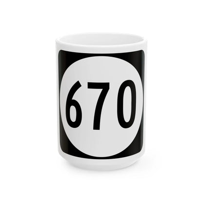 Circle sign 670 Virginia (Virginia) (Road Sign) White Coffee Mug 15oz - Go Mug Yourself