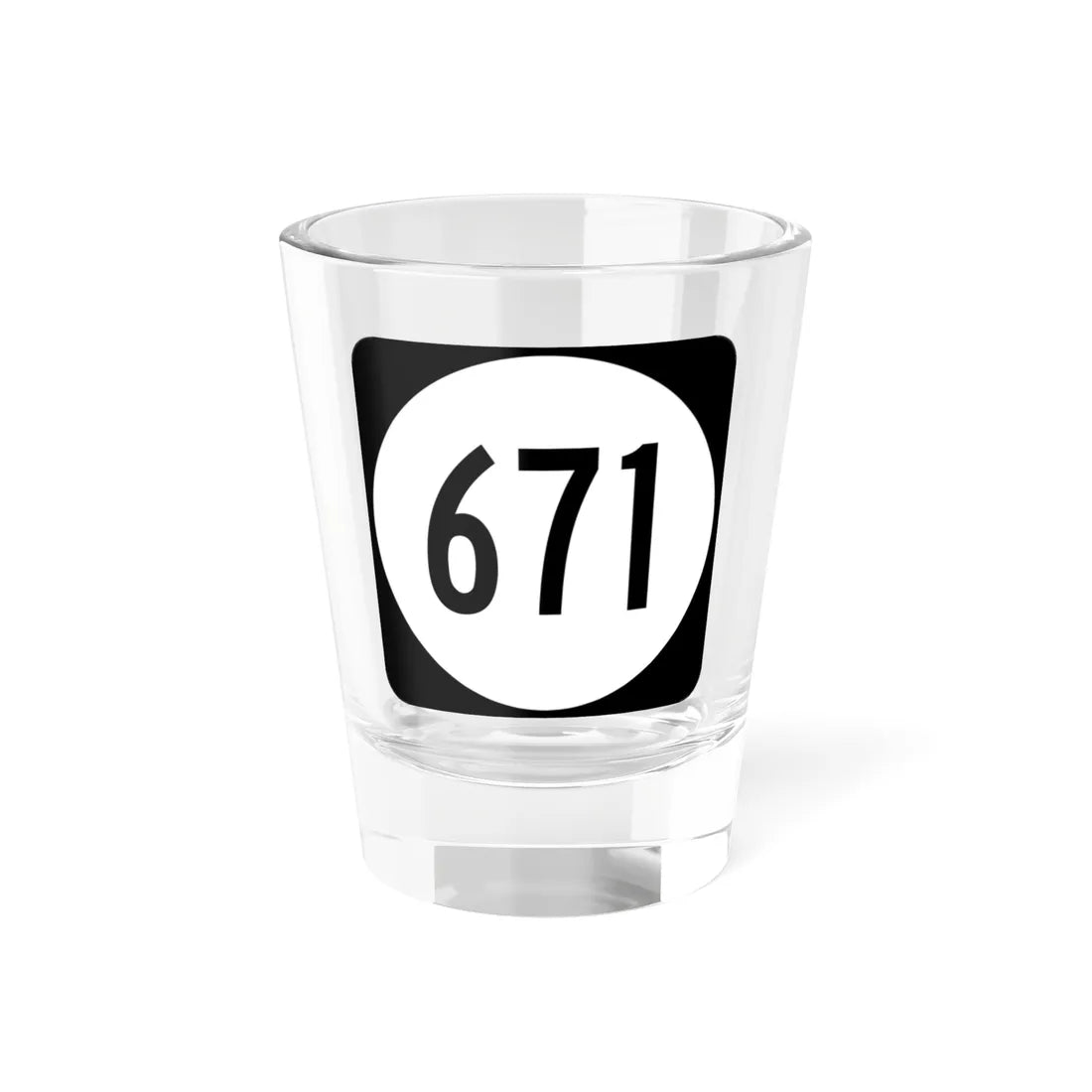 Circle sign 671 Virginia (Virginia) (Road Sign) Shot Glass 1.5oz 1.5oz - Go Mug Yourself
