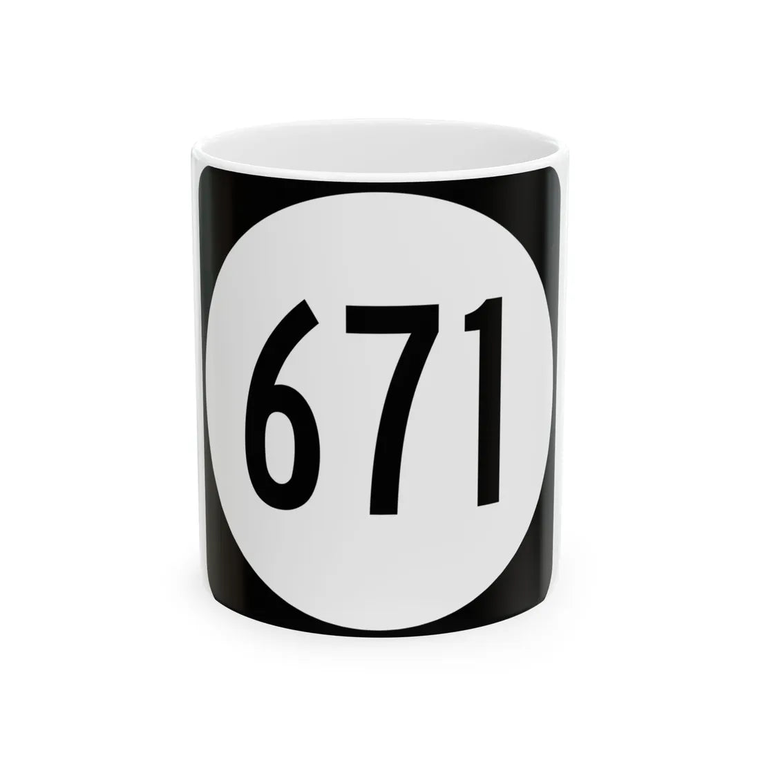 Circle sign 671 Virginia (Virginia) (Road Sign) White Coffee Mug 11oz - Go Mug Yourself