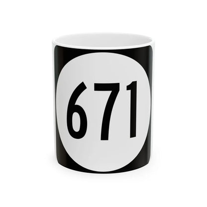 Circle sign 671 Virginia (Virginia) (Road Sign) White Coffee Mug 11oz - Go Mug Yourself