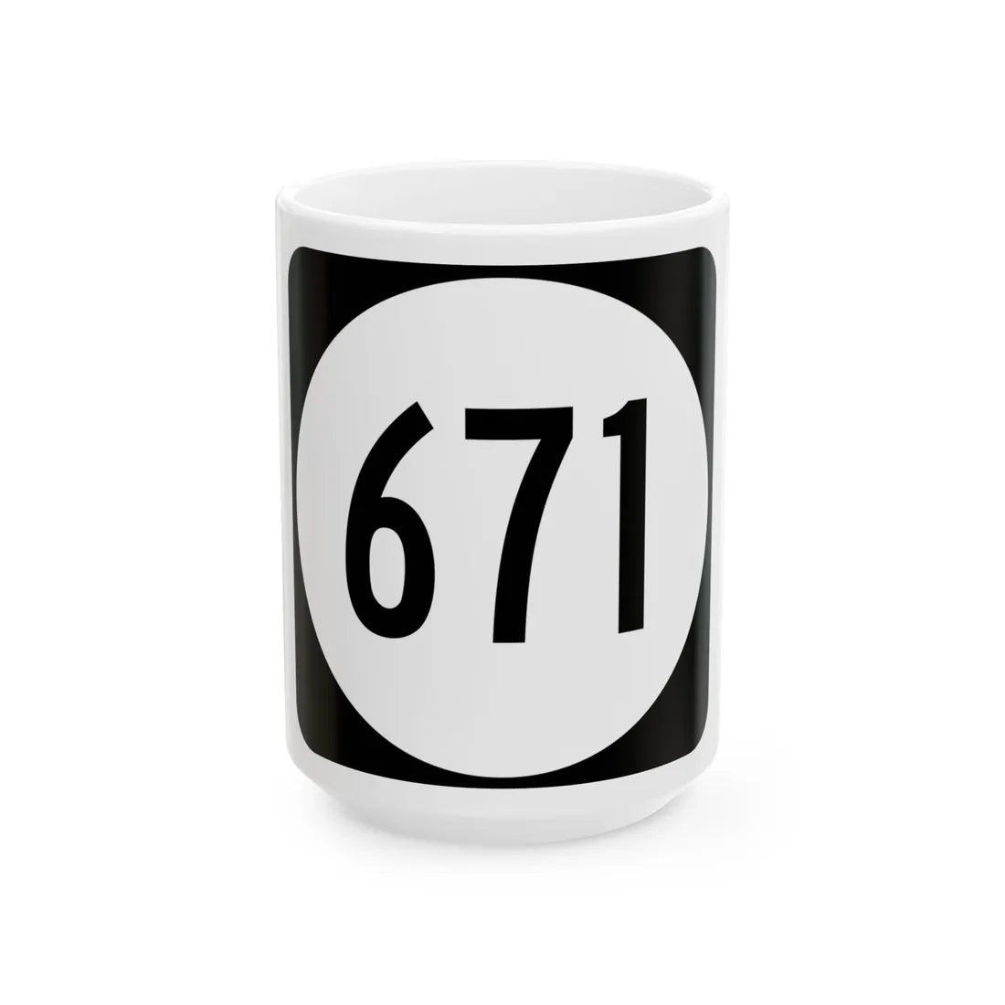Circle sign 671 Virginia (Virginia) (Road Sign) White Coffee Mug 15oz - Go Mug Yourself