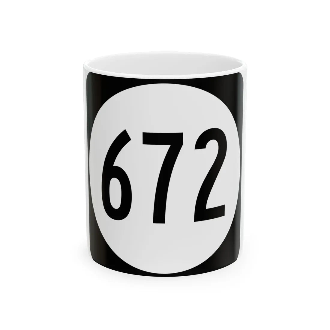 Circle sign 672 Virginia (Virginia) (Road Sign) White Coffee Mug 11oz - Go Mug Yourself