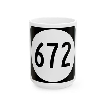 Circle sign 672 Virginia (Virginia) (Road Sign) White Coffee Mug 15oz - Go Mug Yourself