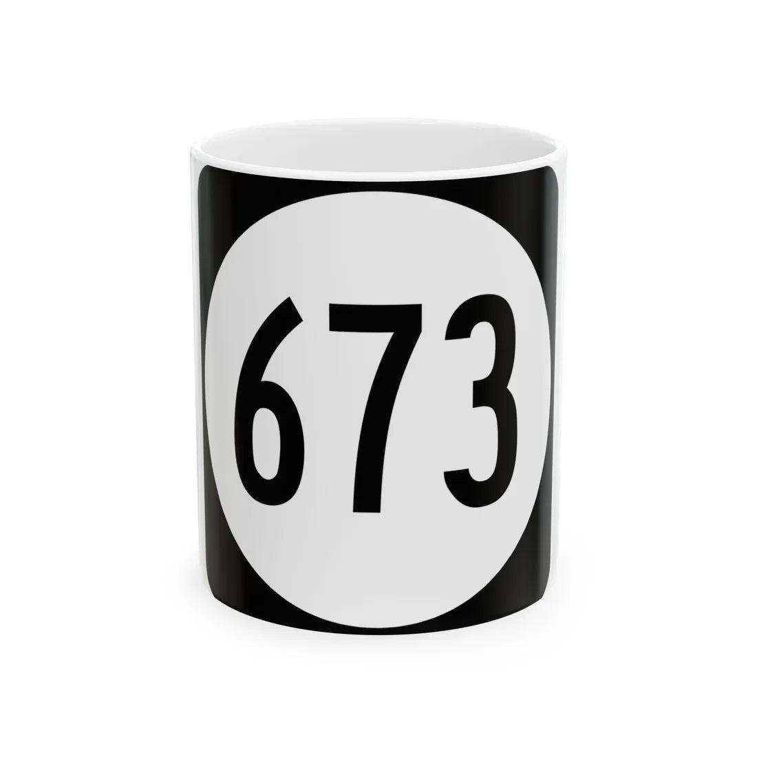 Circle sign 673 Virginia (Virginia) (Road Sign) White Coffee Mug 11oz - Go Mug Yourself
