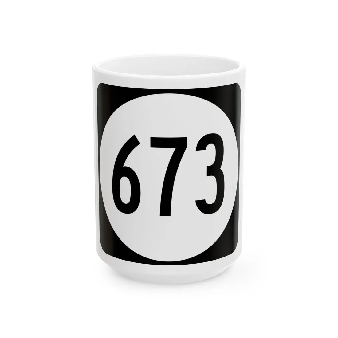 Circle sign 673 Virginia (Virginia) (Road Sign) White Coffee Mug 15oz - Go Mug Yourself