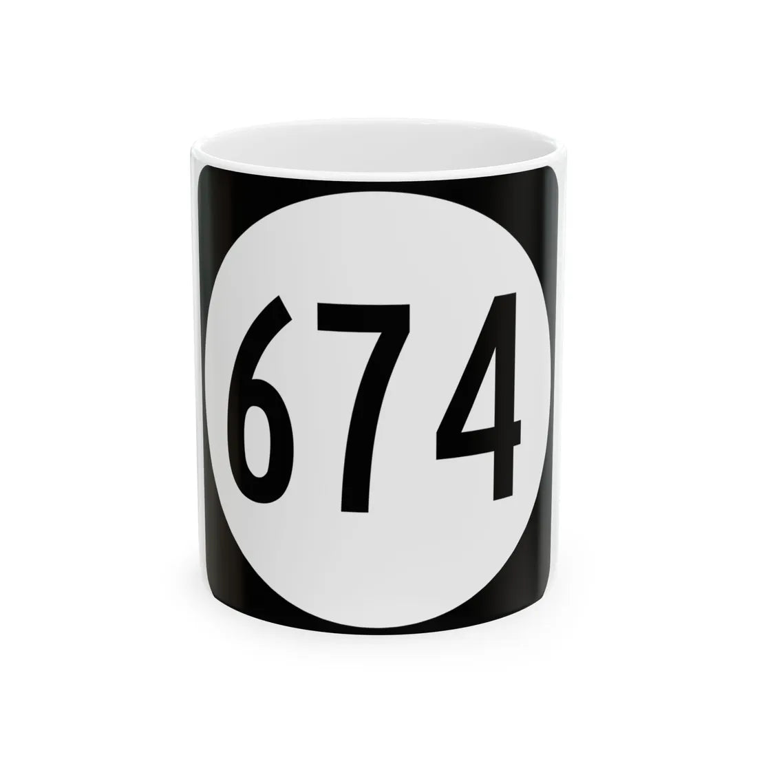 Circle sign 674 Virginia (Virginia) (Road Sign) White Coffee Mug 11oz - Go Mug Yourself
