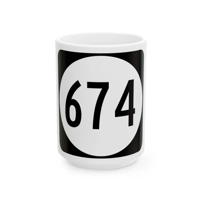 Circle sign 674 Virginia (Virginia) (Road Sign) White Coffee Mug 15oz - Go Mug Yourself
