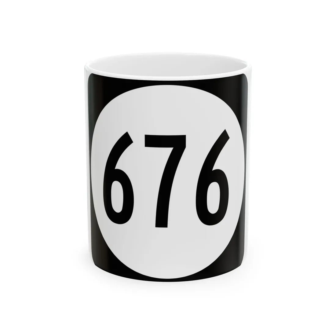 Circle sign 676 Virginia (Virginia) (Road Sign) White Coffee Mug 11oz - Go Mug Yourself