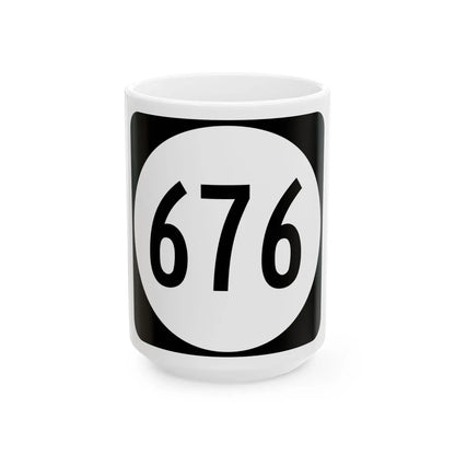 Circle sign 676 Virginia (Virginia) (Road Sign) White Coffee Mug 15oz - Go Mug Yourself