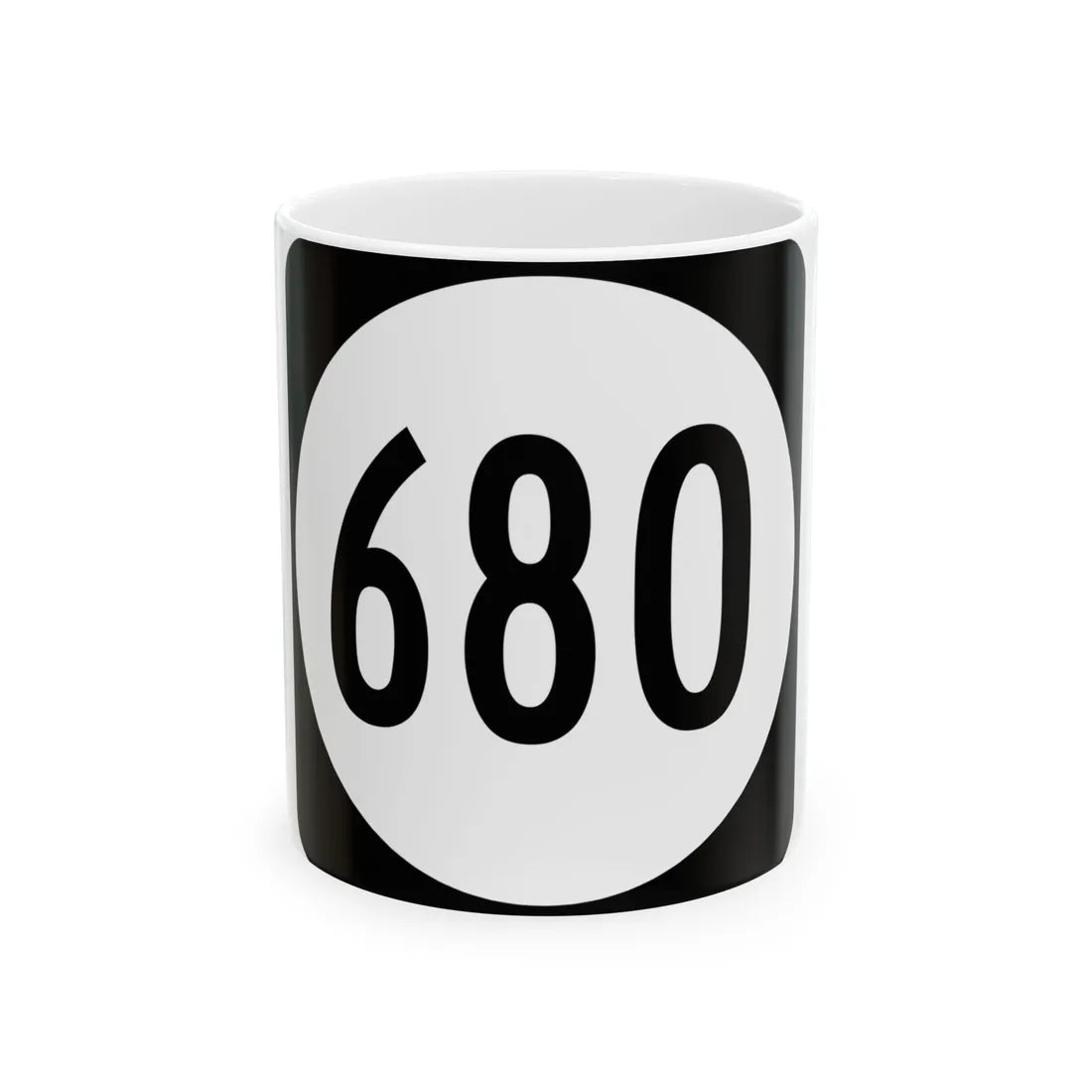 Circle sign 680 Virginia (Virginia) (Road Sign) White Coffee Mug 11oz - Go Mug Yourself