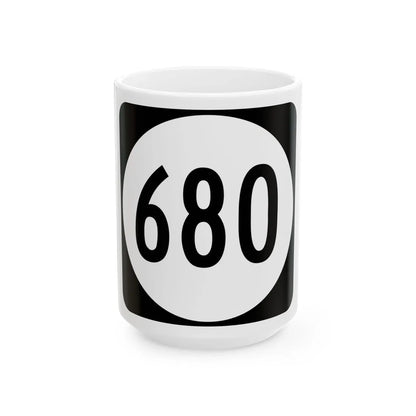 Circle sign 680 Virginia (Virginia) (Road Sign) White Coffee Mug 15oz - Go Mug Yourself