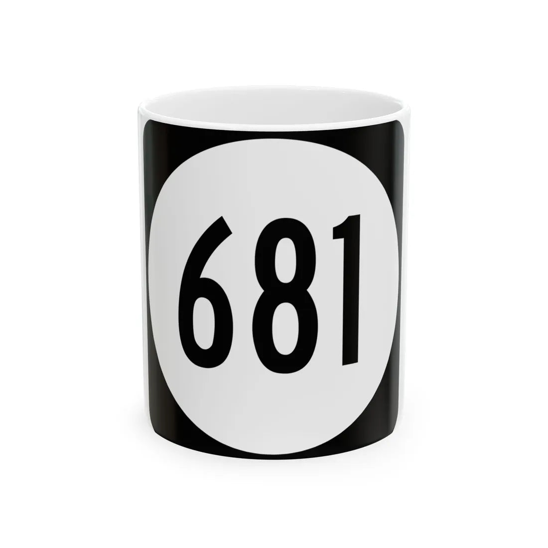 Circle sign 681 Virginia (Virginia) (Road Sign) White Coffee Mug 11oz - Go Mug Yourself