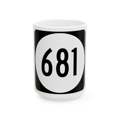 Circle sign 681 Virginia (Virginia) (Road Sign) White Coffee Mug 15oz - Go Mug Yourself