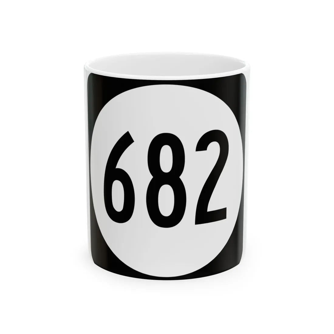 Circle sign 682 Virginia (Virginia) (Road Sign) White Coffee Mug 11oz - Go Mug Yourself
