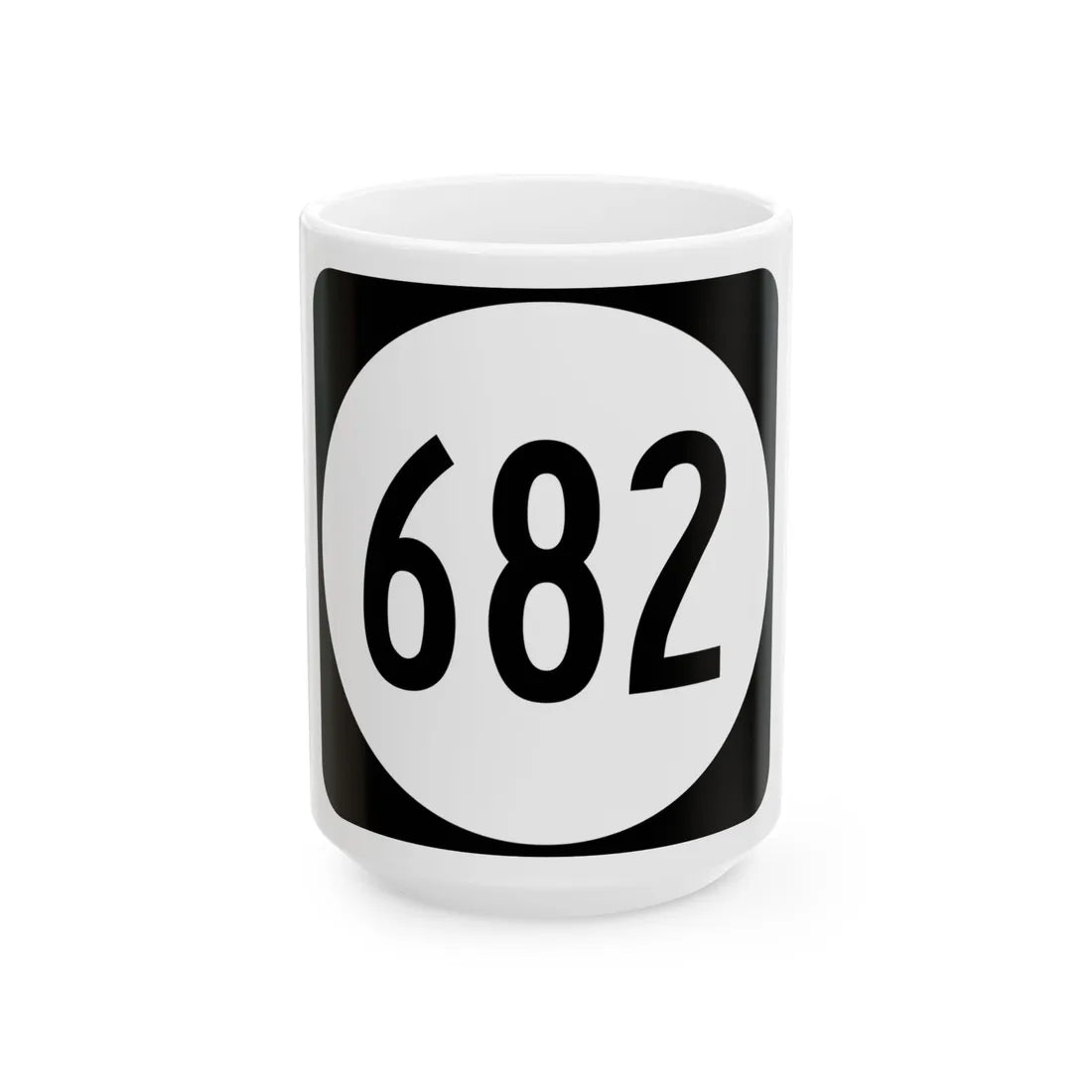 Circle sign 682 Virginia (Virginia) (Road Sign) White Coffee Mug 15oz - Go Mug Yourself