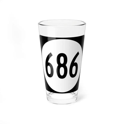 Circle sign 686 Virginia (Virginia) (Road Sign) Pint Glass 16oz 16oz - Go Mug Yourself