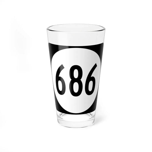 Circle sign 686 Virginia (Virginia) (Road Sign) Pint Glass 16oz 16oz - Go Mug Yourself