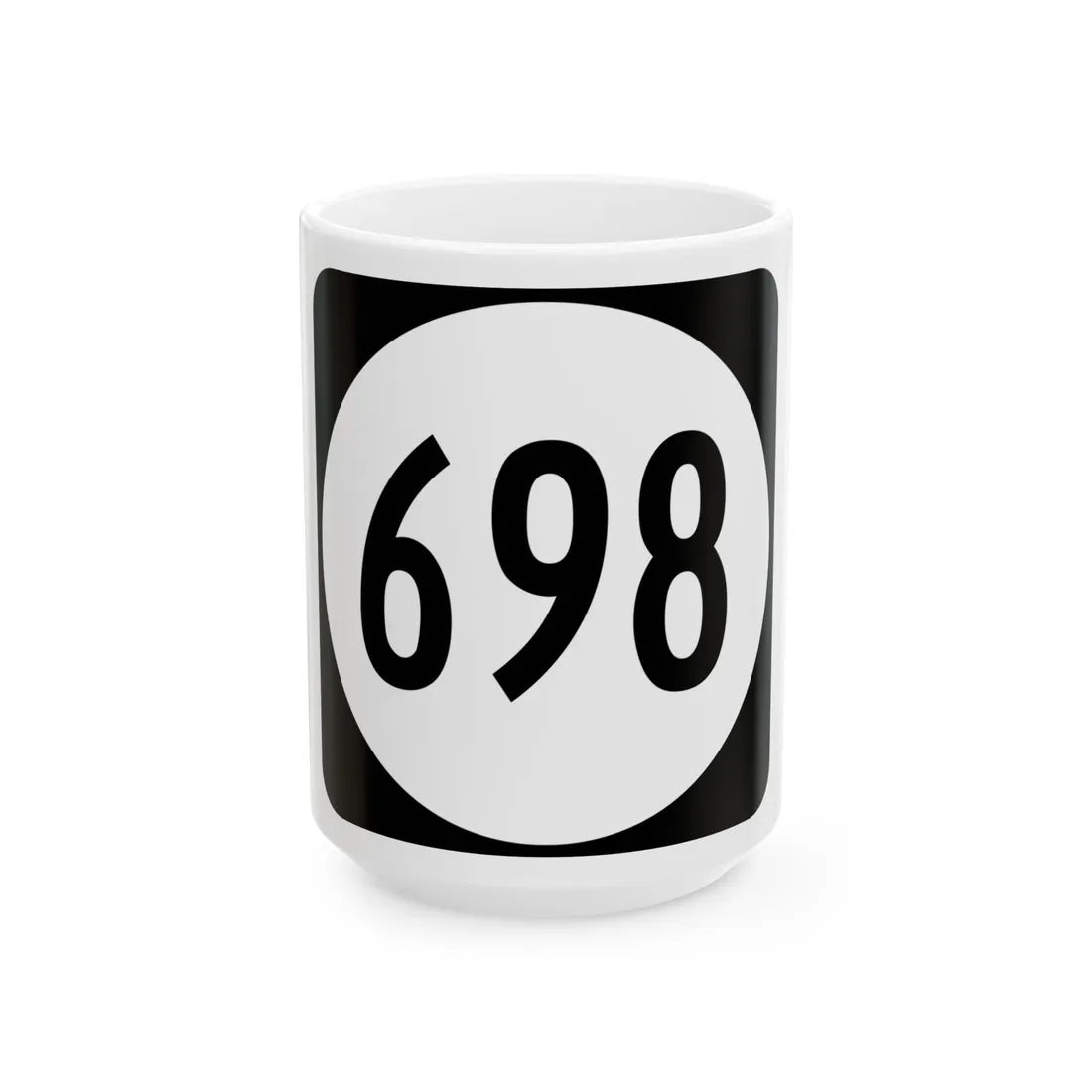 Circle sign 698 Virginia (Virginia) (Road Sign) White Coffee Mug 15oz - Go Mug Yourself