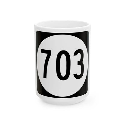 Circle sign 703 Virginia (Virginia) (Road Sign) White Coffee Mug 15oz - Go Mug Yourself