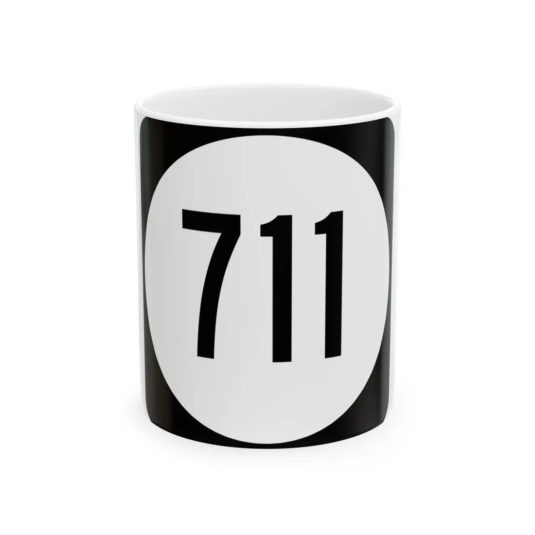 Circle sign 711 Virginia (Virginia) (Road Sign) White Coffee Mug 11oz - Go Mug Yourself