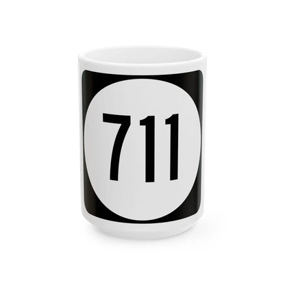 Circle sign 711 Virginia (Virginia) (Road Sign) White Coffee Mug 15oz - Go Mug Yourself