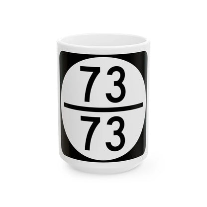 Circle sign 73-73 (Virginia) (Road Sign) White Coffee Mug 15oz - Go Mug Yourself