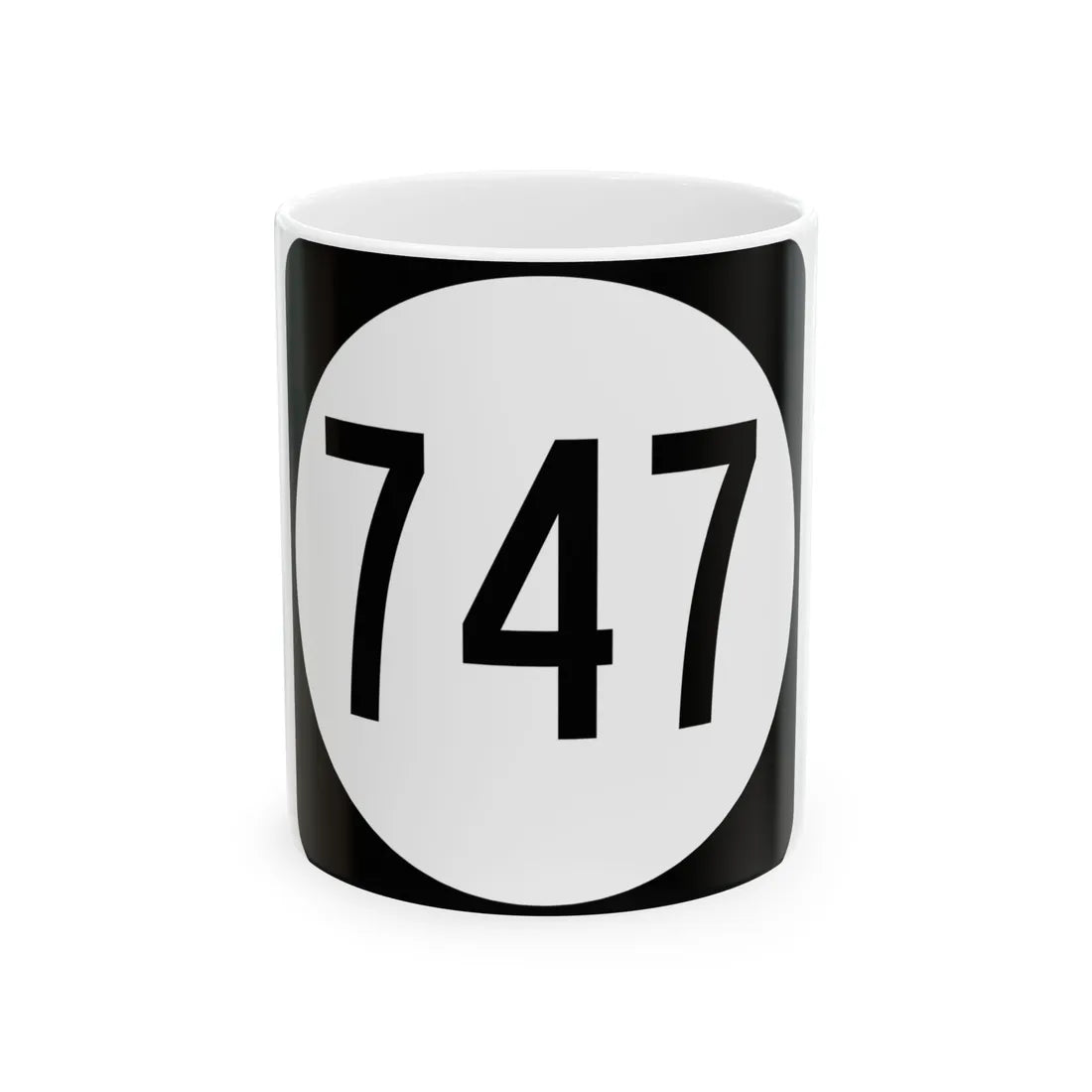 Circle sign 747 Virginia (Virginia) (Road Sign) White Coffee Mug 11oz - Go Mug Yourself