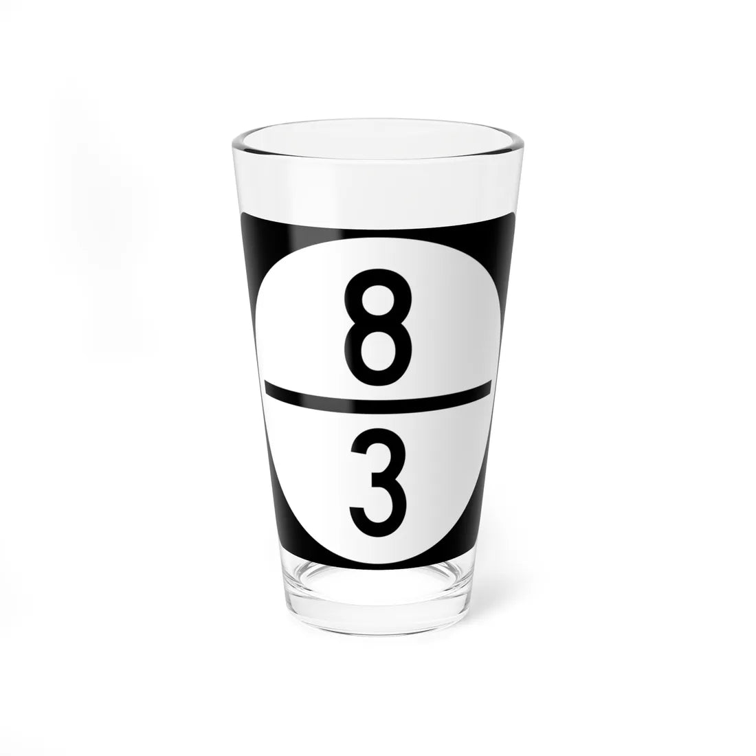 Circle sign 8-3 (Virginia) (Road Sign) Pint Glass 16oz 16oz - Go Mug Yourself