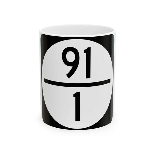 Circle sign 91-1 (Virginia) (Road Sign) White Coffee Mug 11oz - Go Mug Yourself