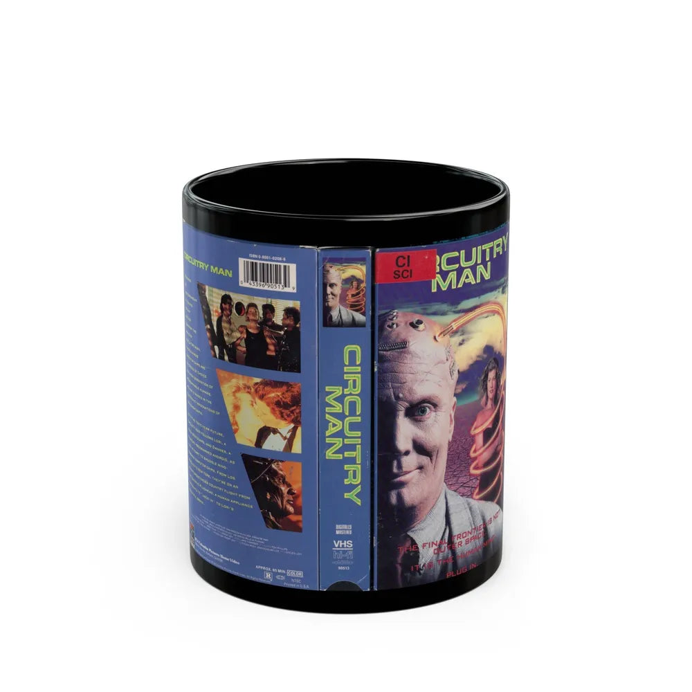 CIRCUITRY MAN (VHS COVER) - Black Coffee Mug-11oz-Go Mug Yourself