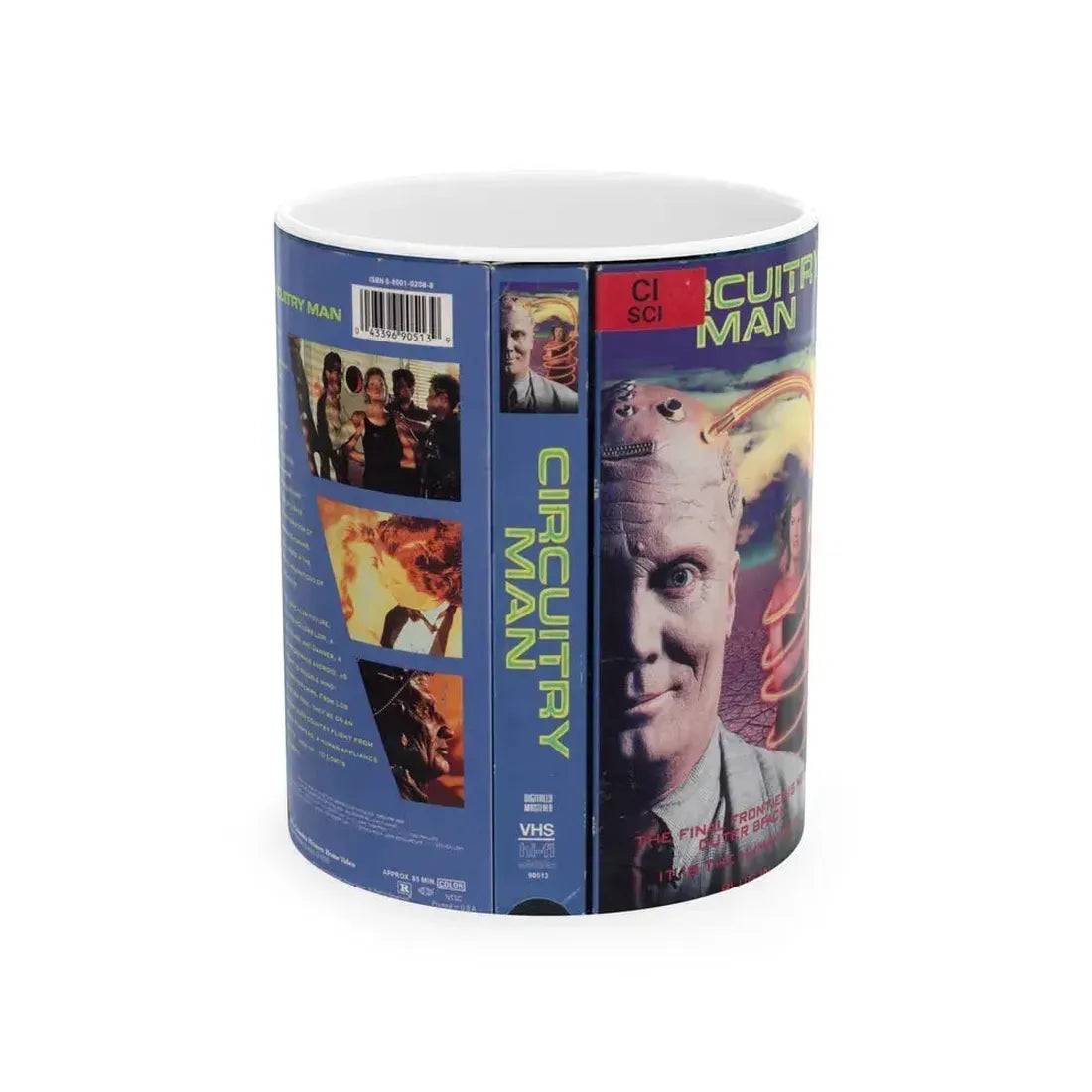 CIRCUITRY MAN (VHS COVER) - White Coffee Mug 11oz - Go Mug Yourself