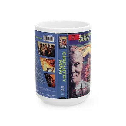 CIRCUITRY MAN (VHS COVER) - White Coffee Mug 15oz - Go Mug Yourself
