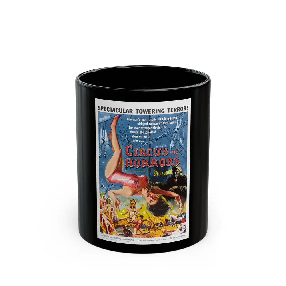 CIRCUS OF HORRORS 1960 Movie Poster - Black Coffee Mug-11oz-Go Mug Yourself