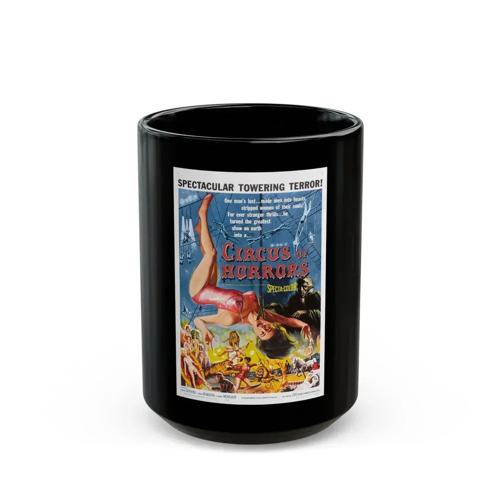 CIRCUS OF HORRORS 1960 Movie Poster - Black Coffee Mug 15oz - Go Mug Yourself