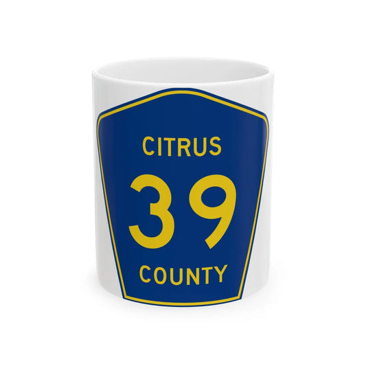 Citrus County 39 (Florida) (Road Sign) White Coffee Mug 11oz - Go Mug Yourself