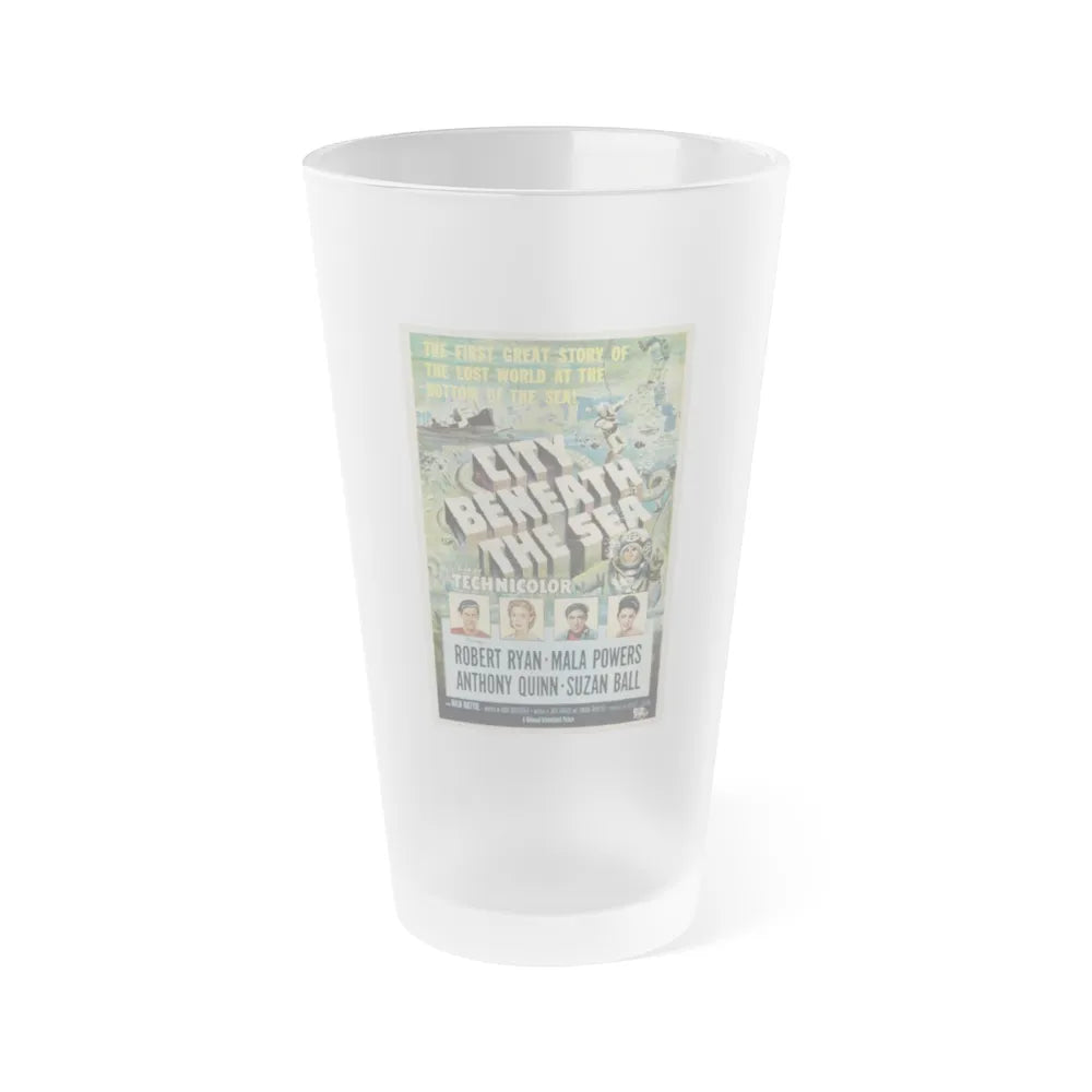 CITY BENEATH THE SEA 1953 Movie Poster - Frosted Pint Glass 16oz-16oz-Frosted-Go Mug Yourself