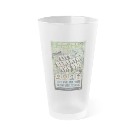 CITY BENEATH THE SEA 1953 Movie Poster - Frosted Pint Glass 16oz-16oz-Frosted-Go Mug Yourself